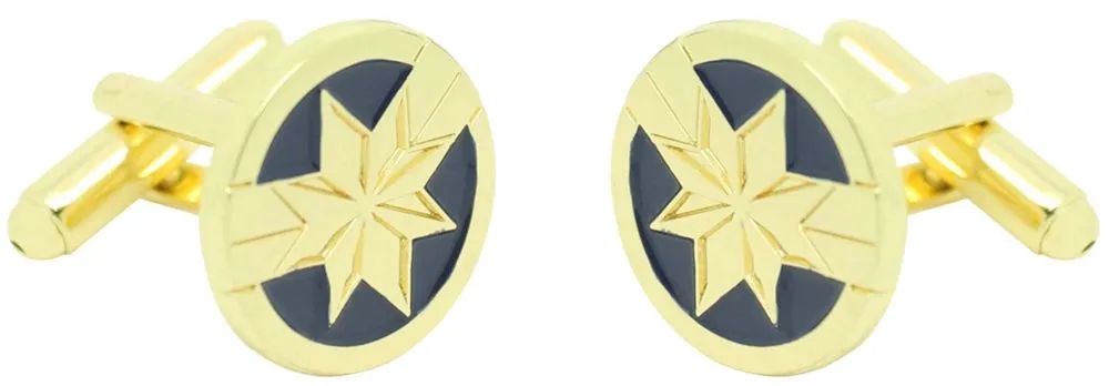 GEMELOS PARA CAMISA CAPITANA MARVEL CON PASADOR Y CLIP DINERO  MARVEL