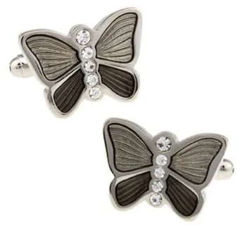 Gemelos para camisa Mariposa Gris