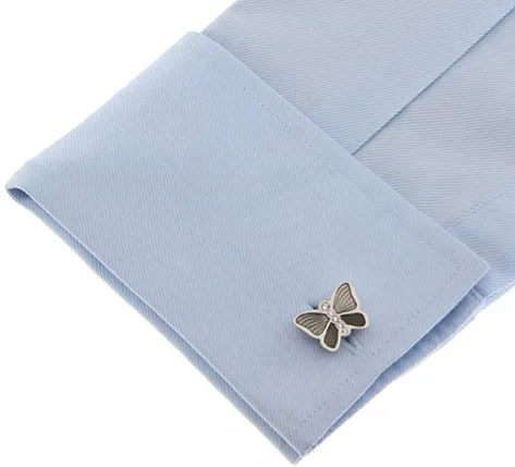 Gemelos para camisa Mariposa Gris