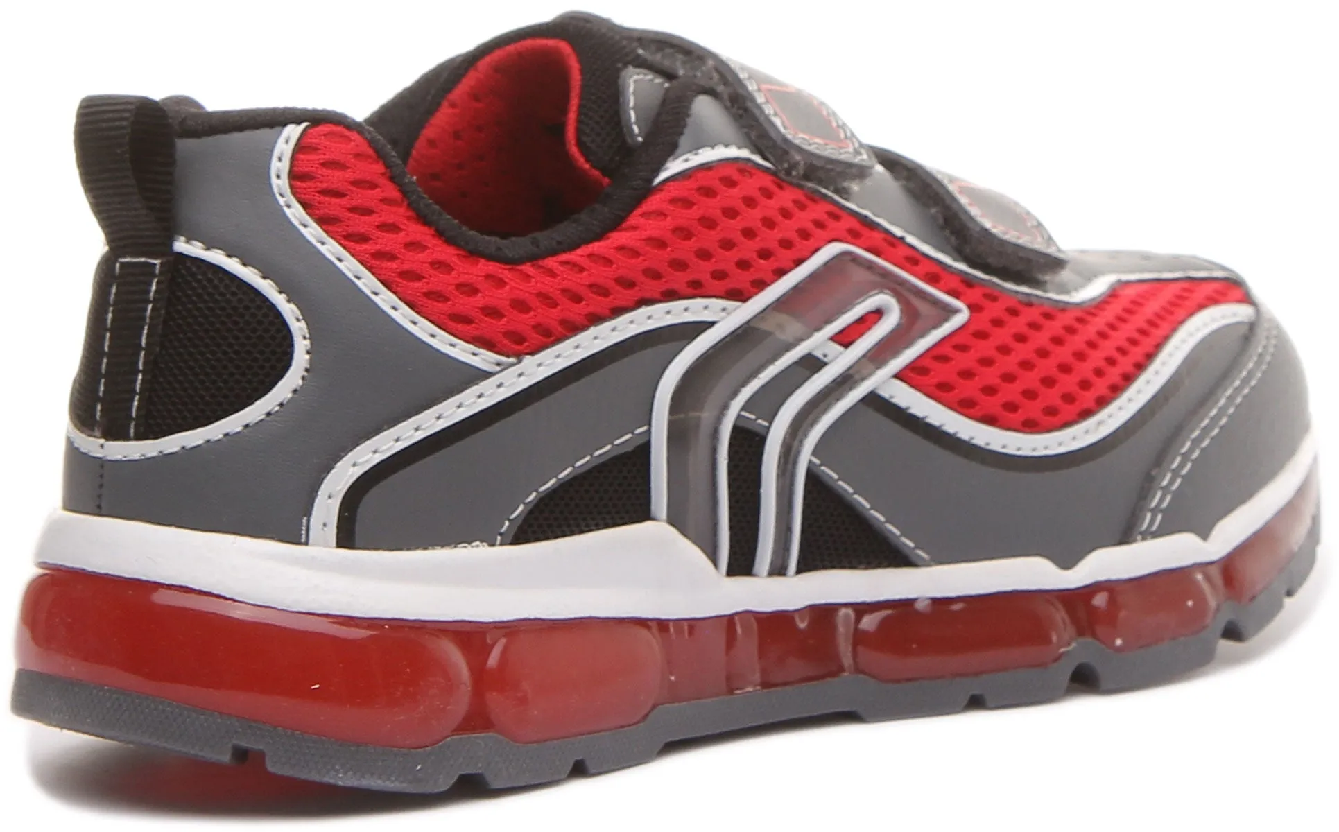 Geox J Android B.C Zapatillas de deporte con suela de gel con 2 tiras de gancho para niños en negro verde