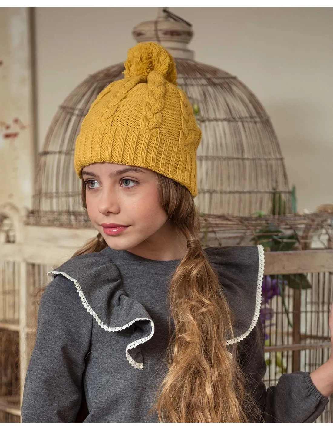 Gorro Trenzas con Pompom Unisex Yoedu Moda Infantil