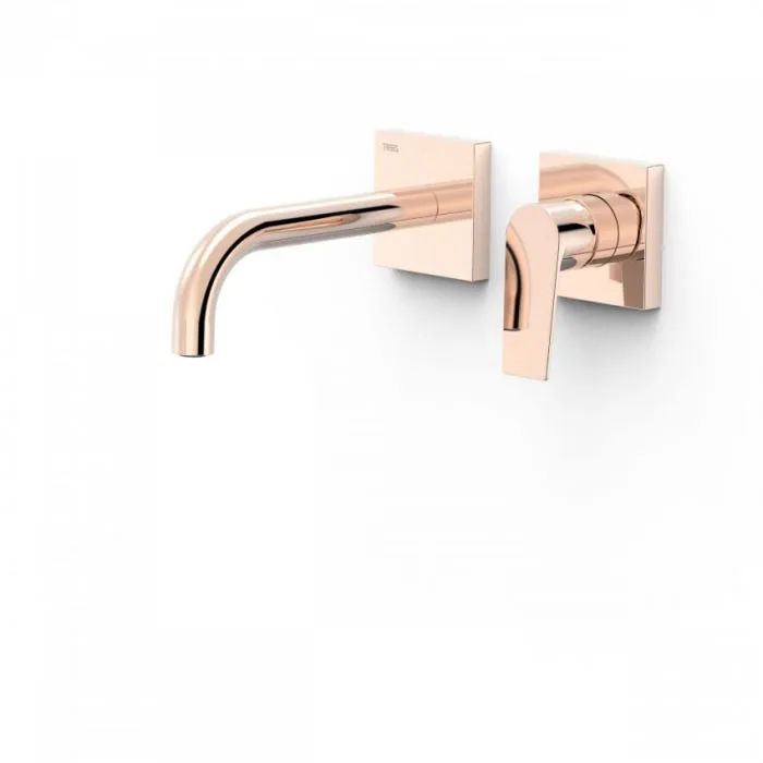 GRIFO DE LAVABO TRES PROJECTTRES ORO 24K ROSA 21130001OP