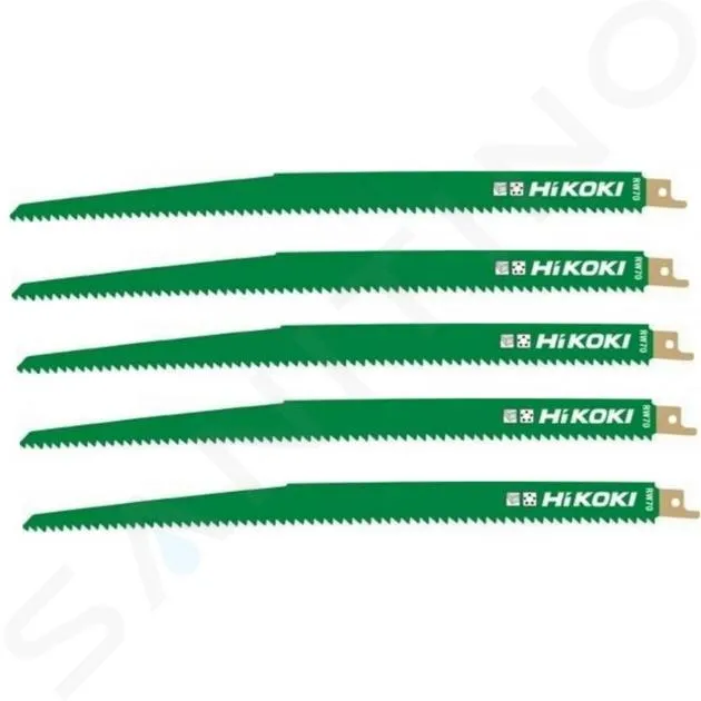 HIKOKI ACCESORIOS  JUEGO DE HOJAS DE SIERRA PARA MADERA 6 TPI, LONGITUD 305 MM, 5 PIEZAS 752031