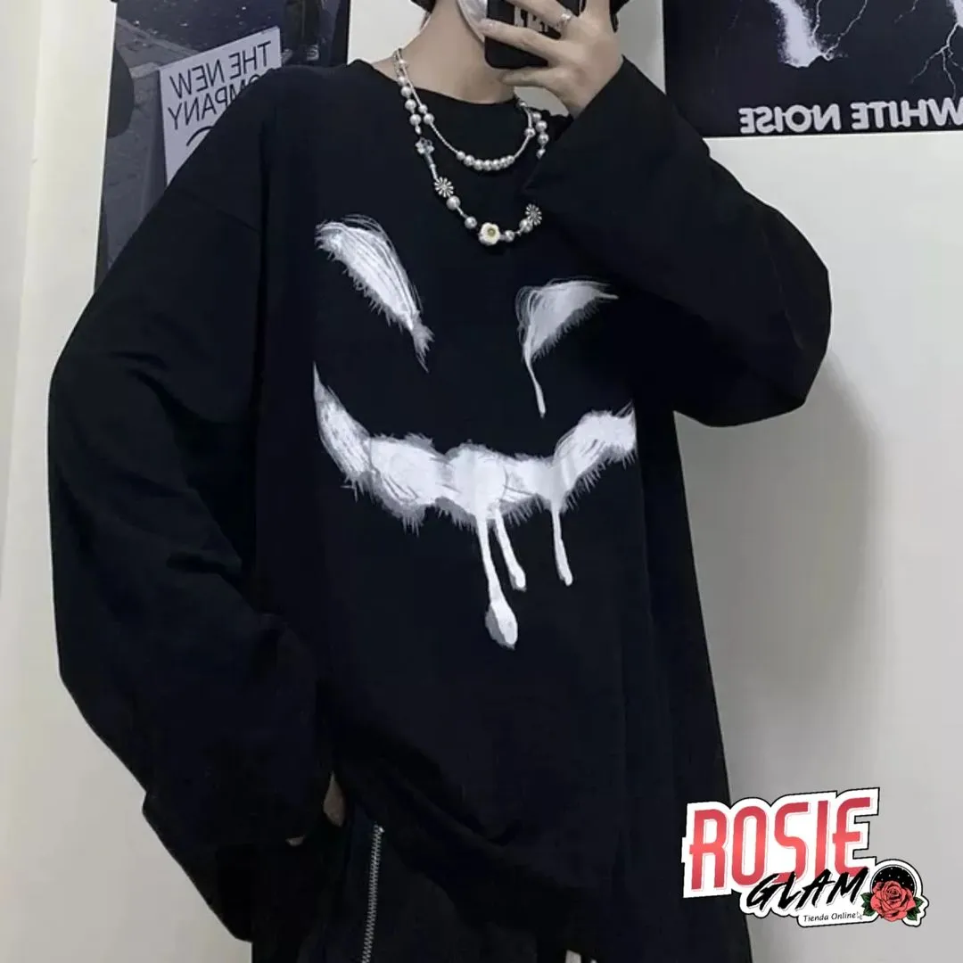 HOODIE GHOST HAPPY FACE  ROSIEGLAM