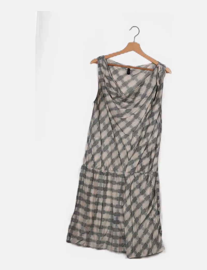 Hoss Intropia Vestido blanco estampado