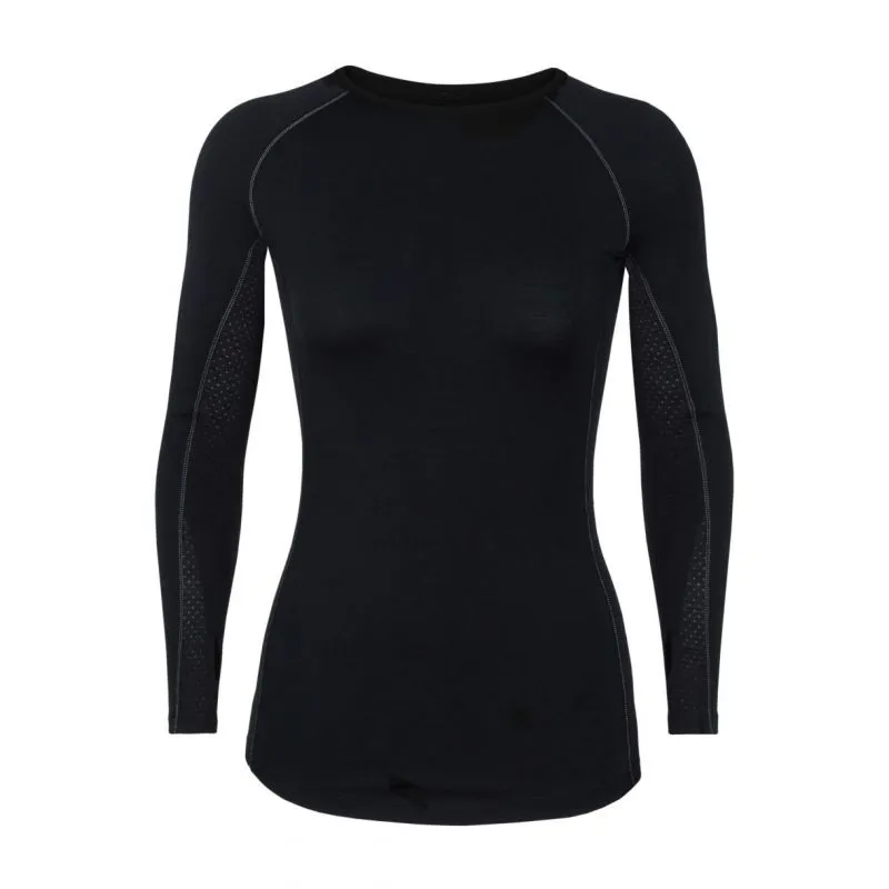 Icebreaker Wmns 200 Ls Crewe Area (Negro / Mineral)