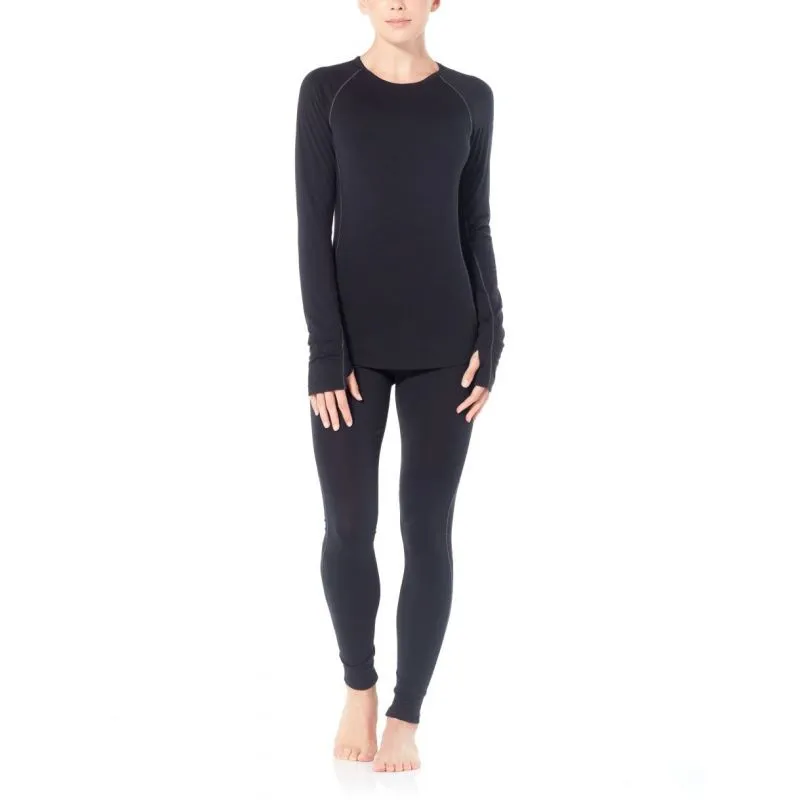 Icebreaker Wmns 200 Ls Crewe Area (Negro / Mineral)