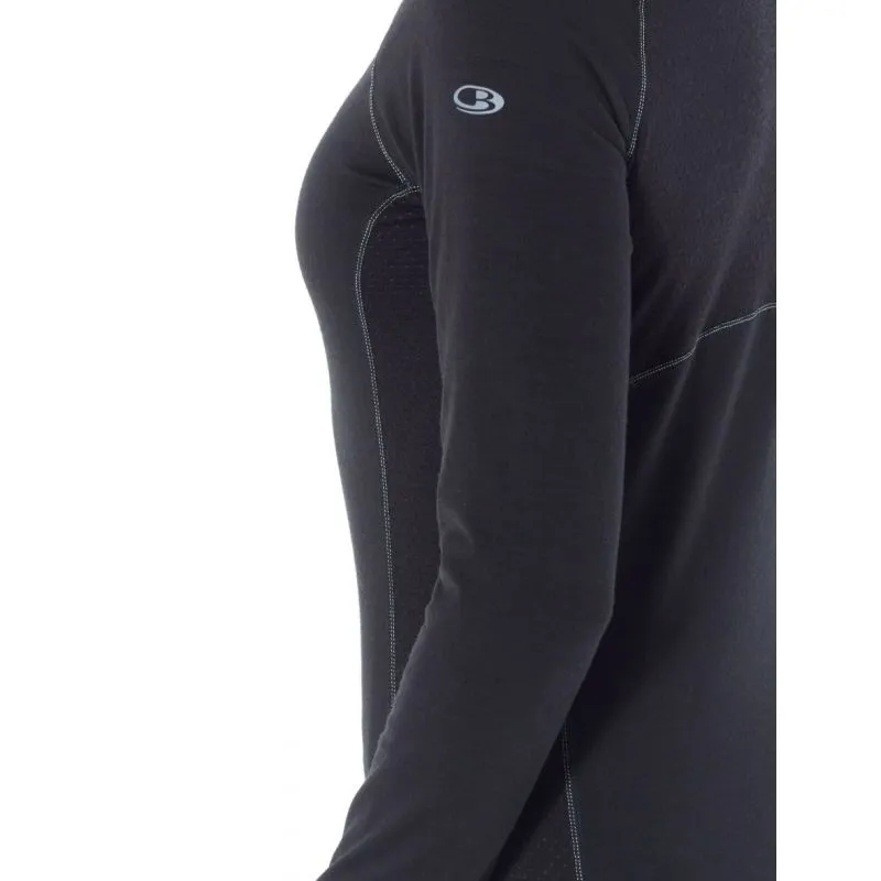 Icebreaker Wmns 200 Ls Crewe Area (Negro / Mineral)
