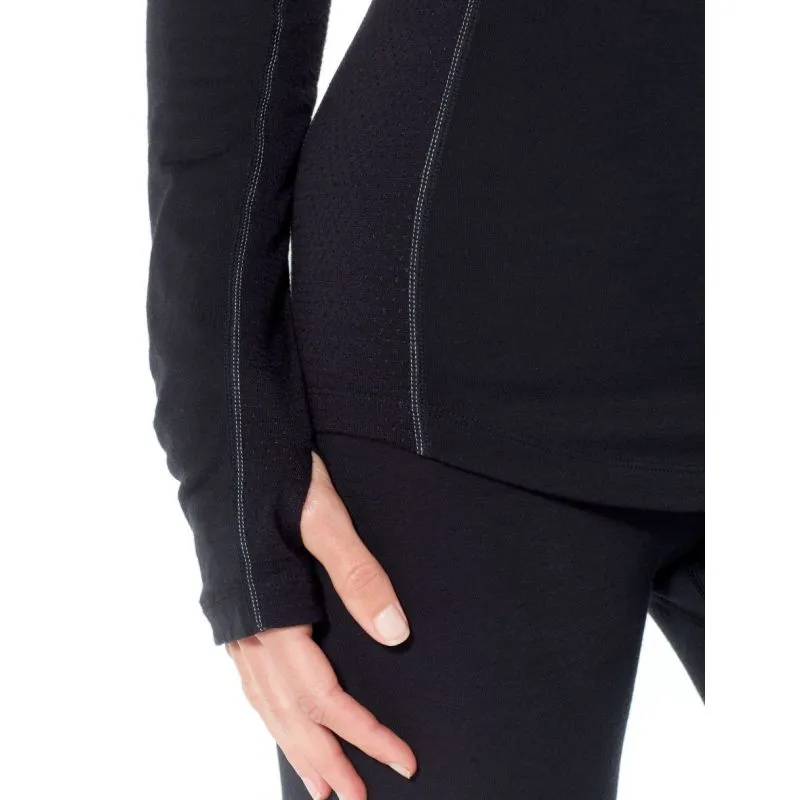 Icebreaker Wmns 200 Ls Crewe Area (Negro / Mineral)