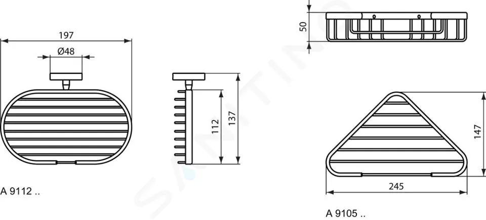 IDEAL STANDARD IOM  JABONERA DE ALAMBRE, CROMO A9112AA