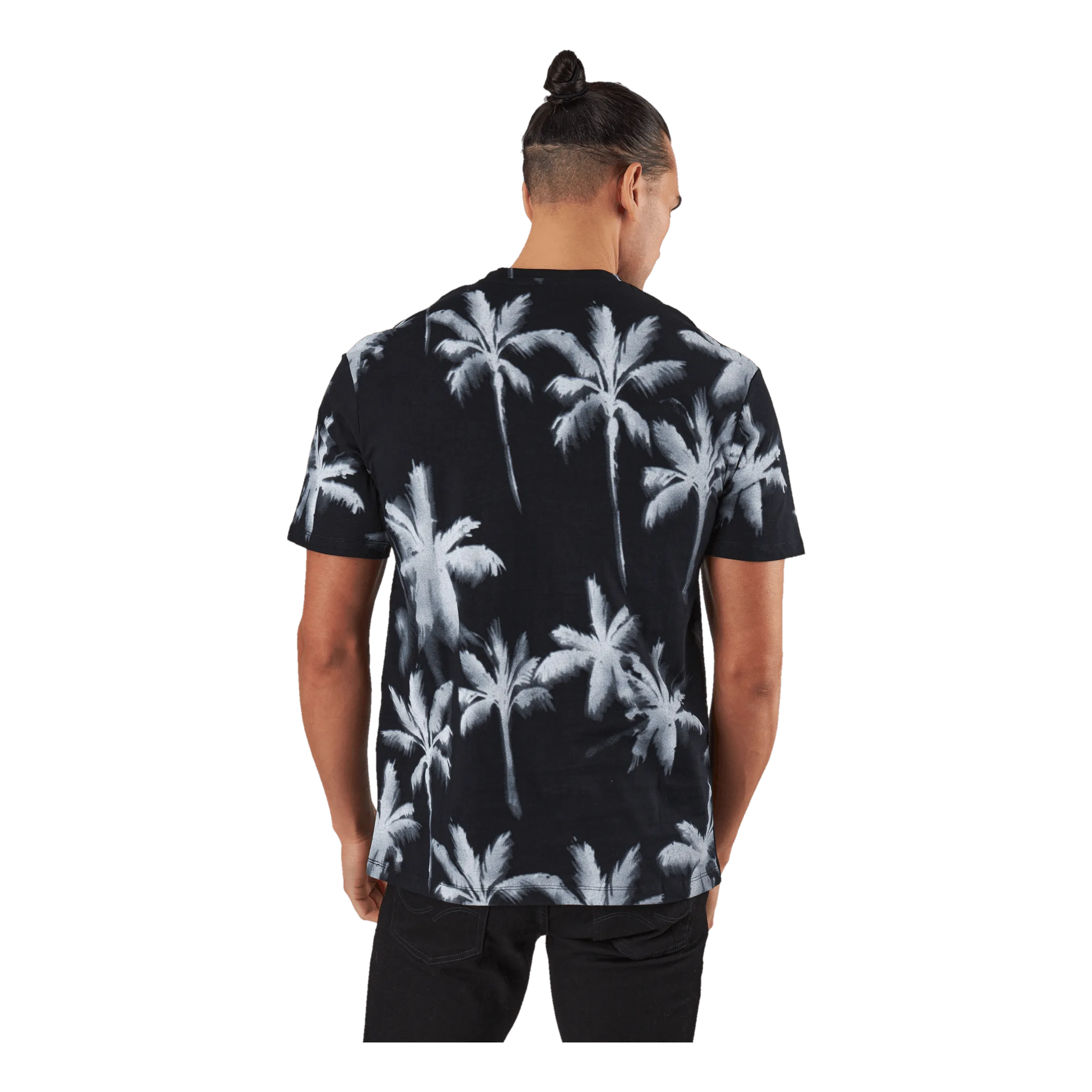 JACK & JONES PALM TREE PRINT TSHIRT BLUE