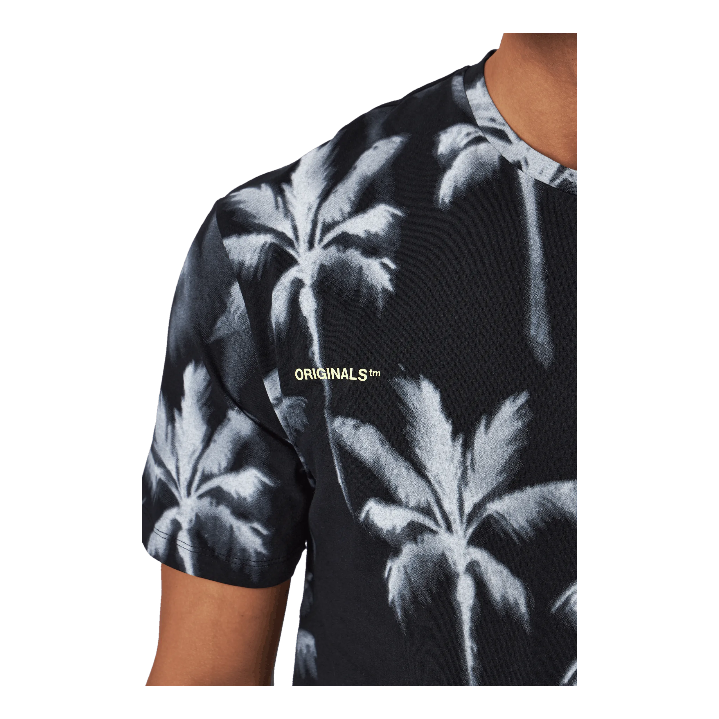 JACK & JONES PALM TREE PRINT TSHIRT BLUE