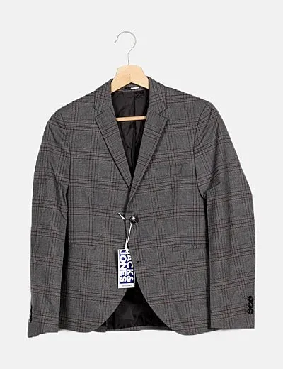 Jack & Jones Blazer gris cuadro gales