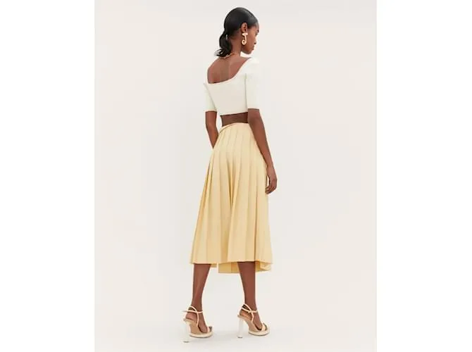JACQUEMUS Tops Camiseta.fr 36 Viscosa Beige 
