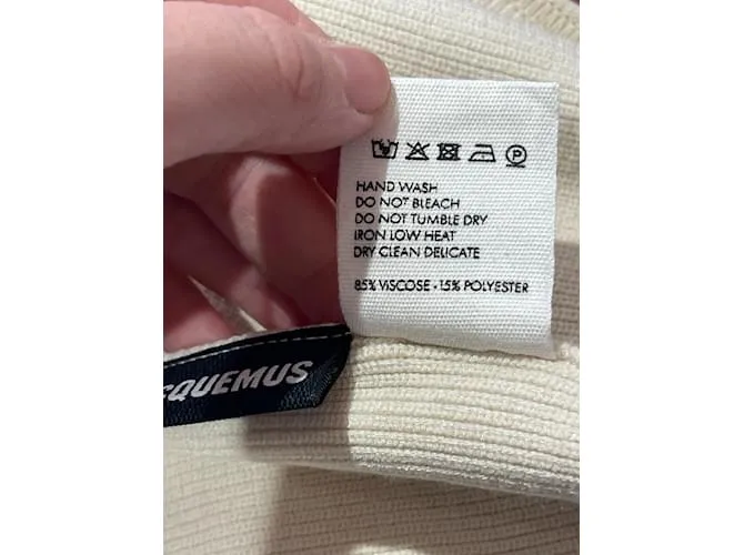 JACQUEMUS Tops Camiseta.fr 36 Viscosa Beige 