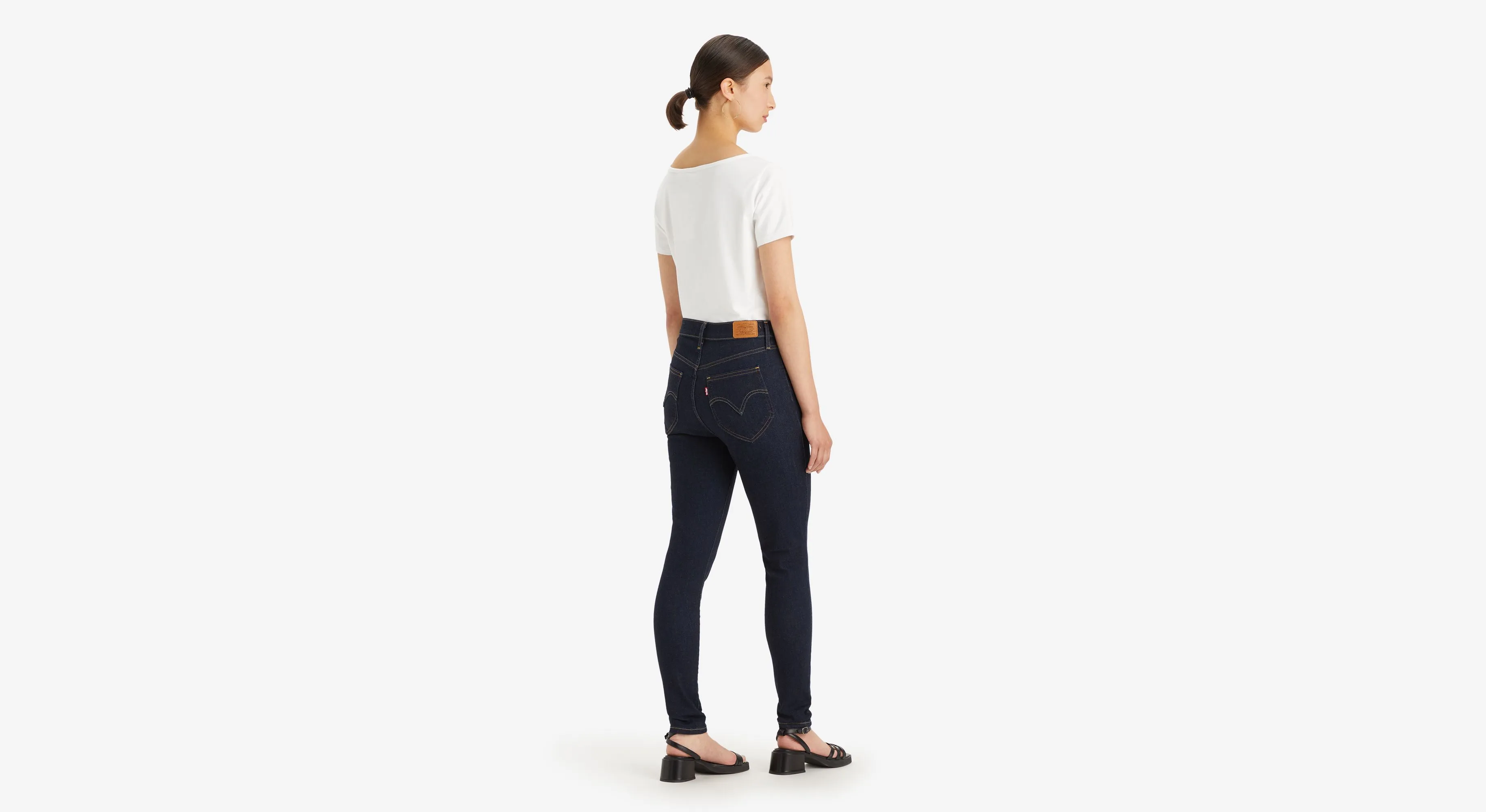 Jeans Ceñidos Retro De Tiro Alto