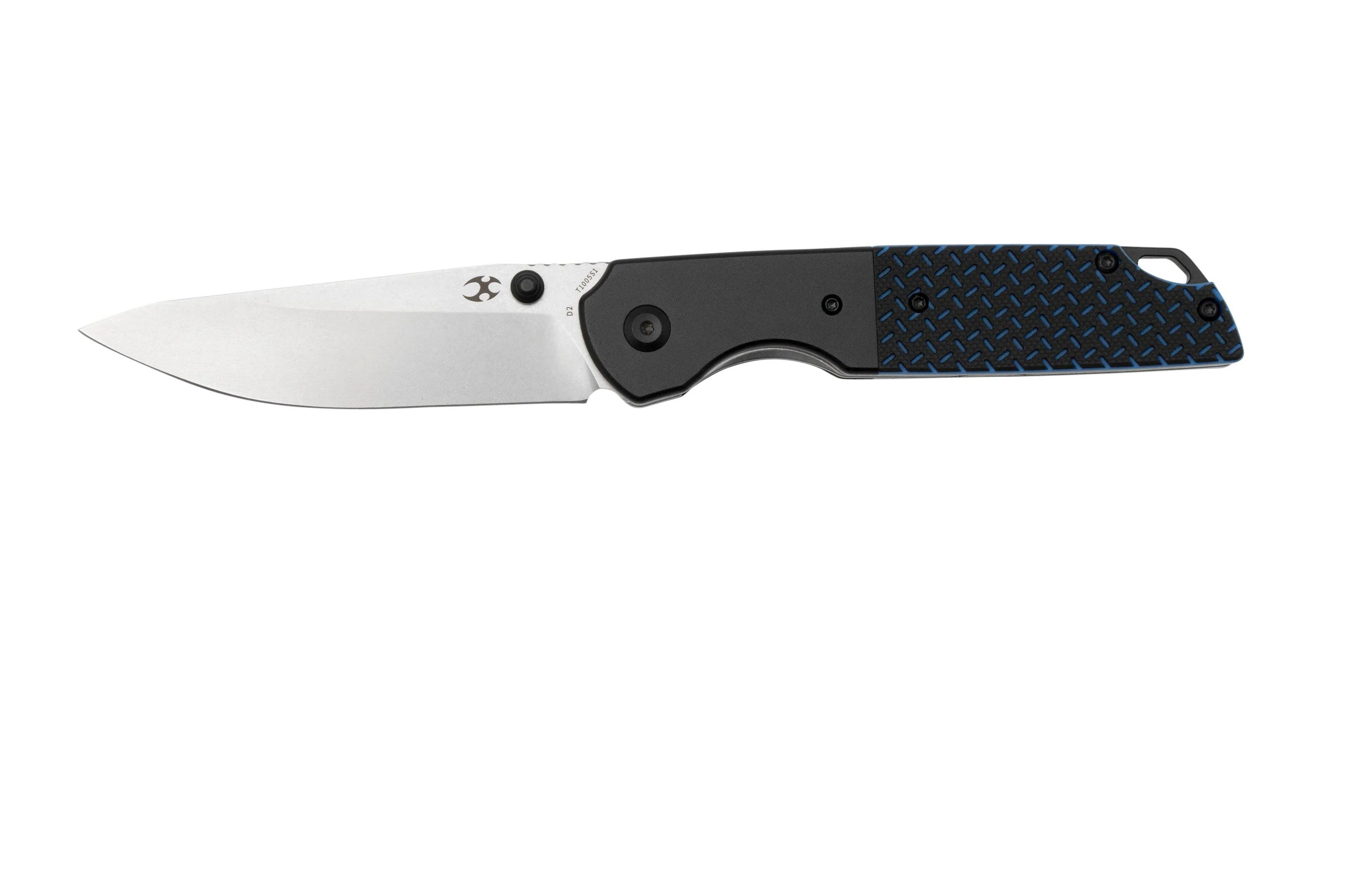 Kansept Warrior, T1005S1 Stonewashed D2, Black & Blue navaja, diseño Kim Ning