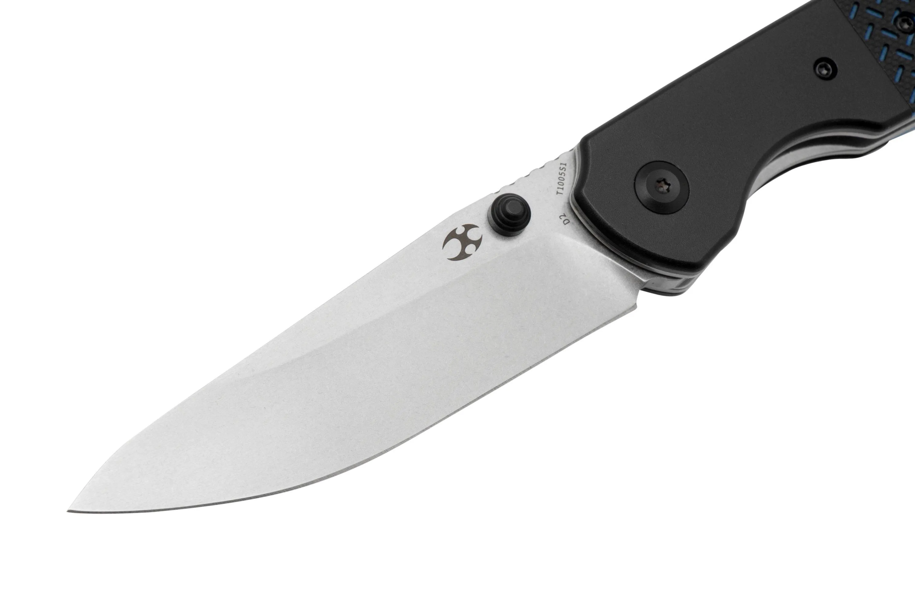 Kansept Warrior, T1005S1 Stonewashed D2, Black & Blue navaja, diseño Kim Ning