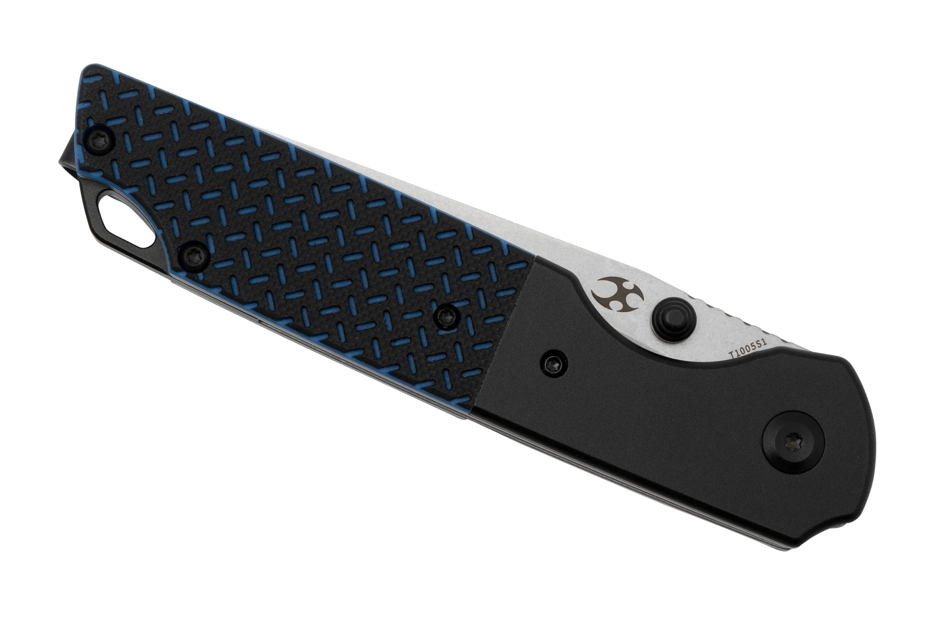 Kansept Warrior, T1005S1 Stonewashed D2, Black & Blue navaja, diseño Kim Ning
