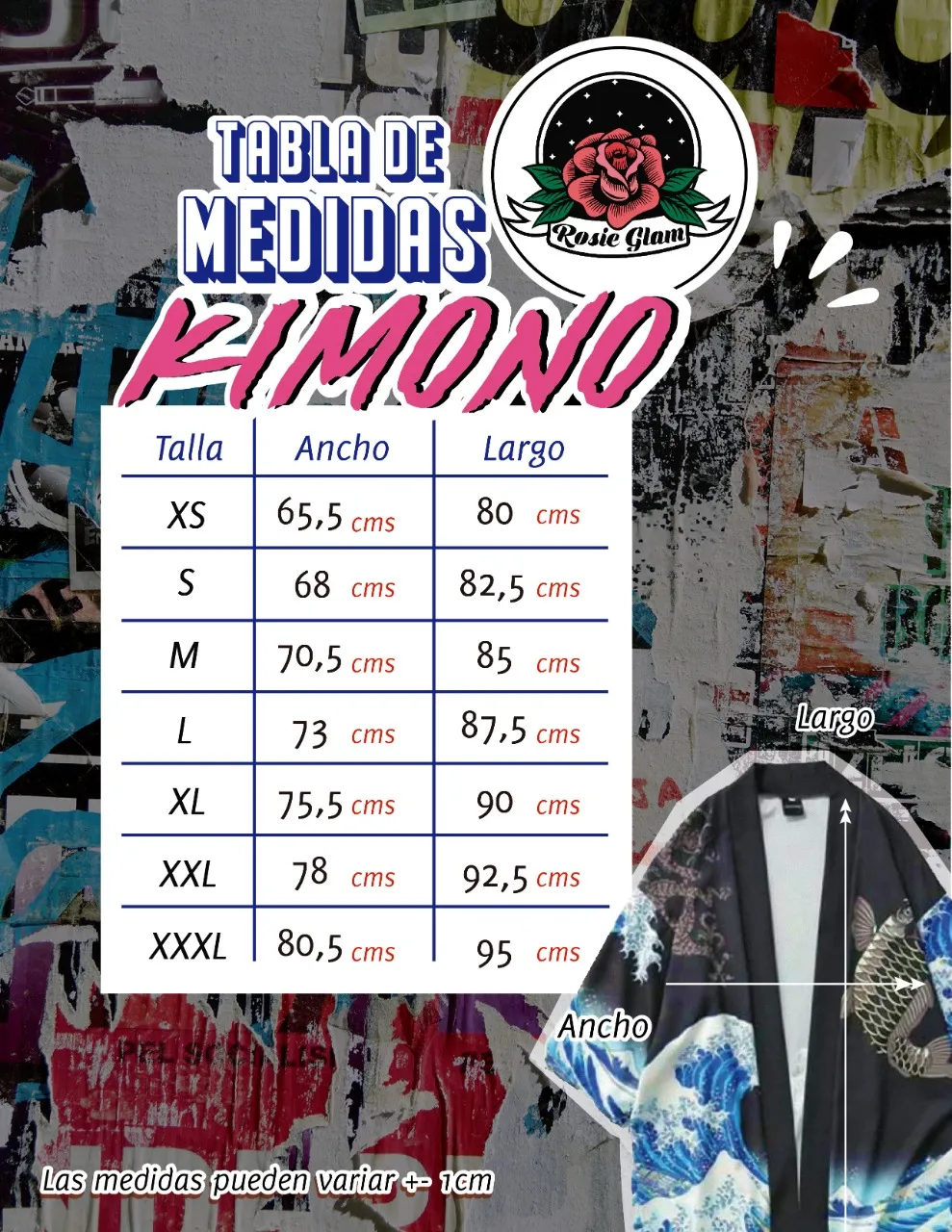 KIMONO GRAN OLA  ROSIEGLAM