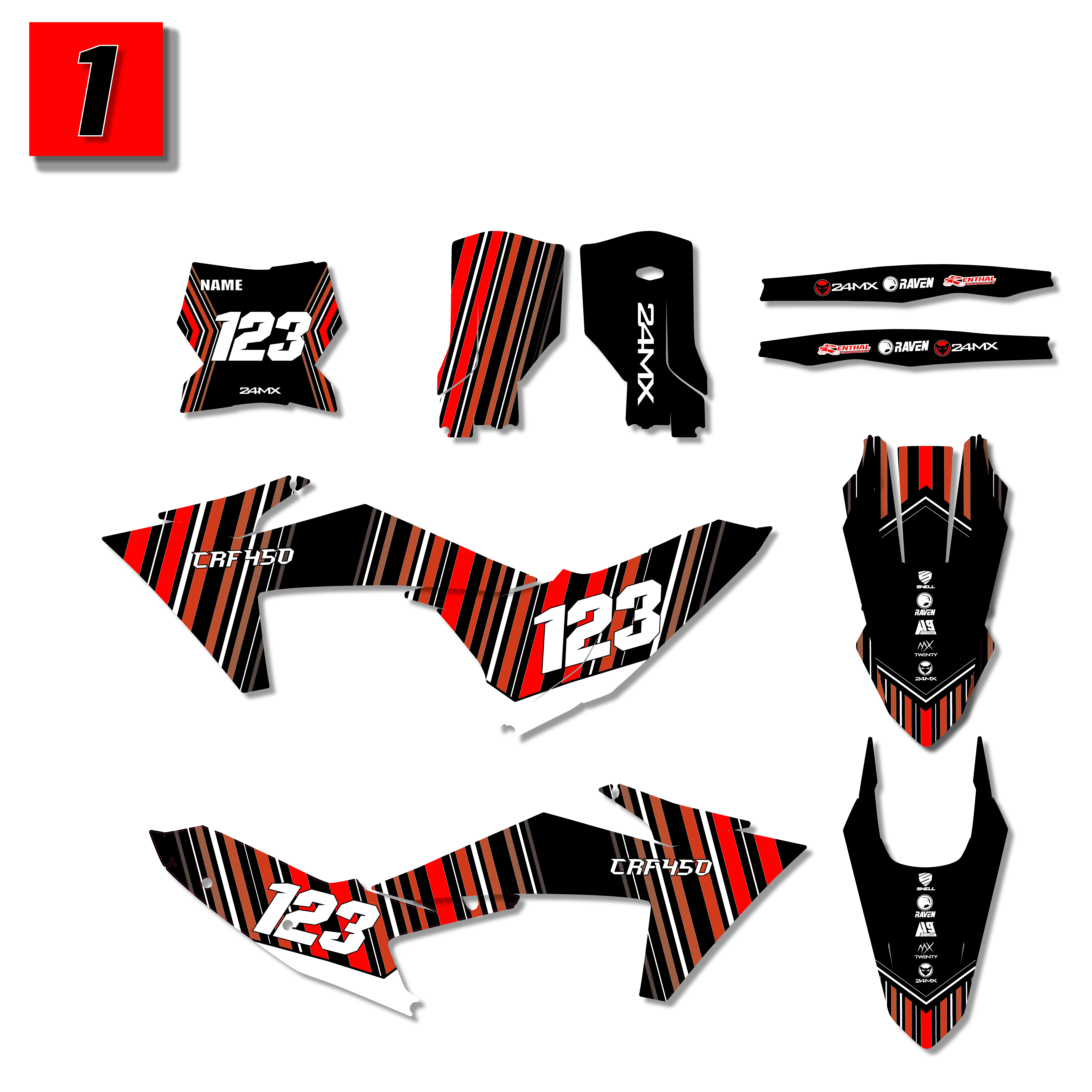 Kit de Adhesivos 24MX Holo Rayas
