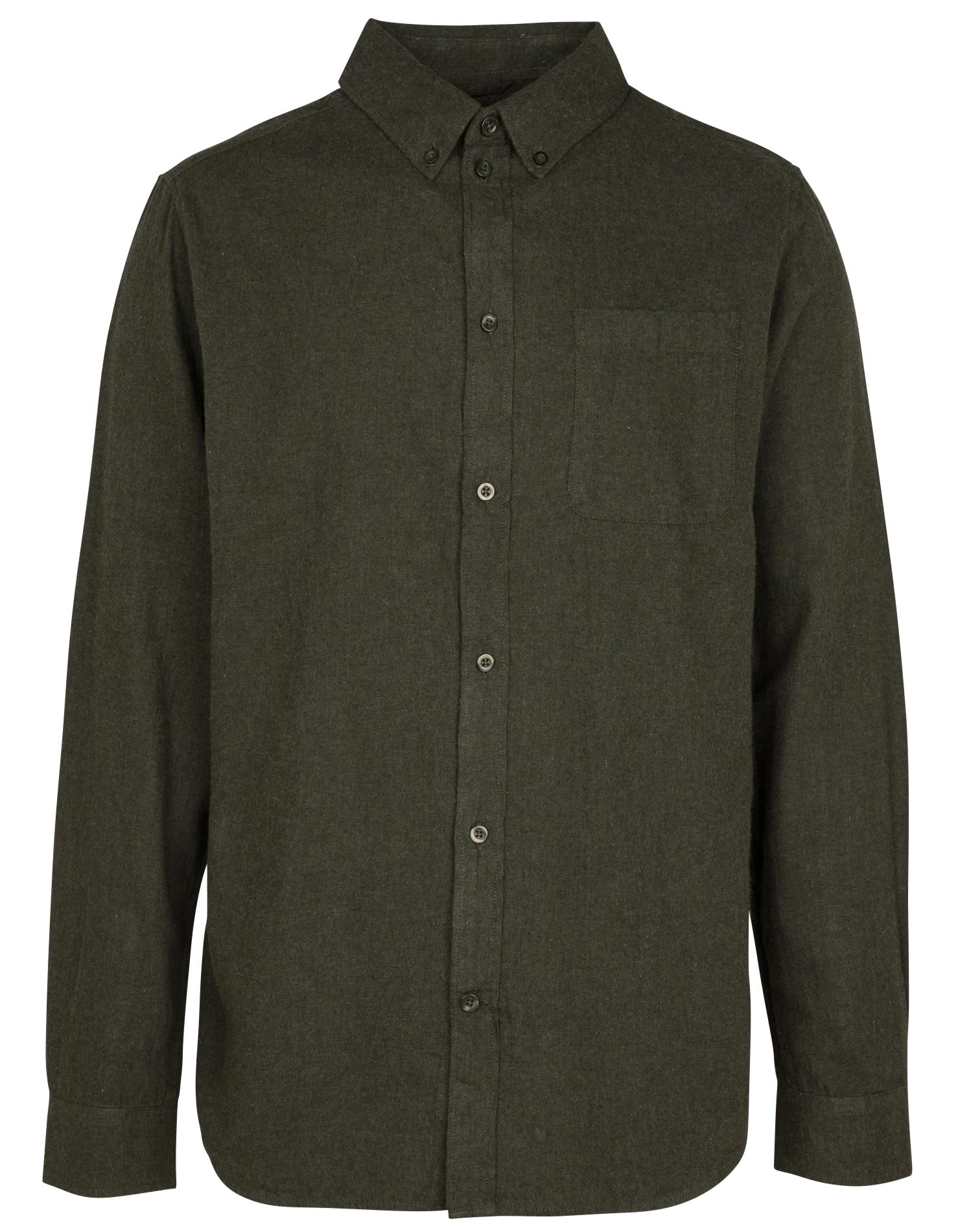 KNOWLEDGE COTTON APPAREL Camisa slim fit de algodón orgánico con cuello americano en verde