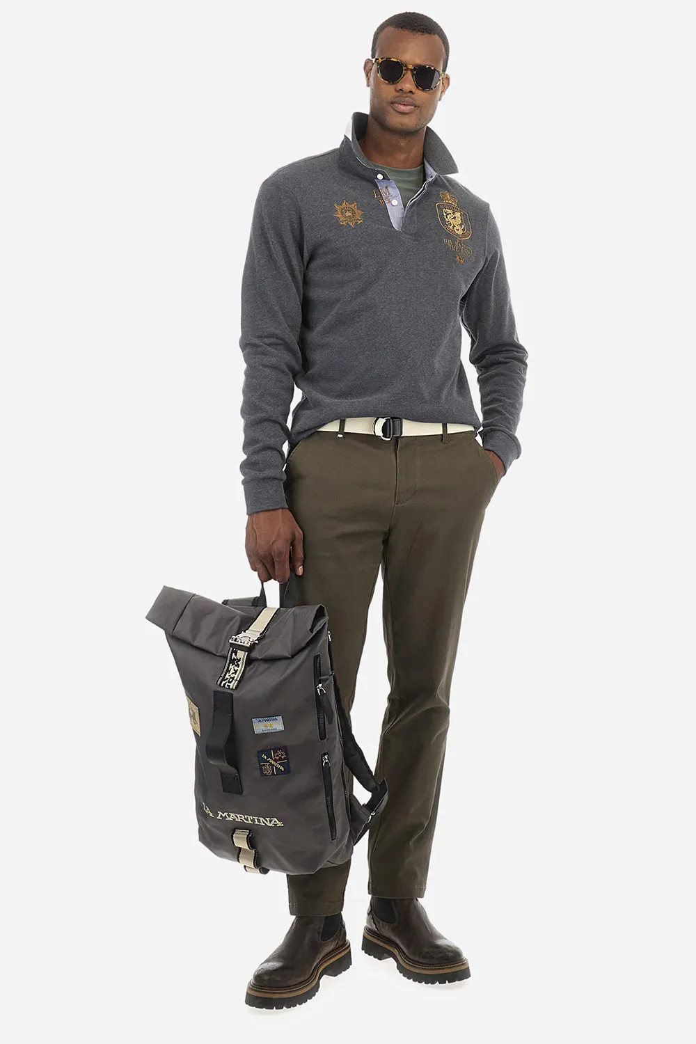 La Martina Polo Zachory Dark Heather Grey