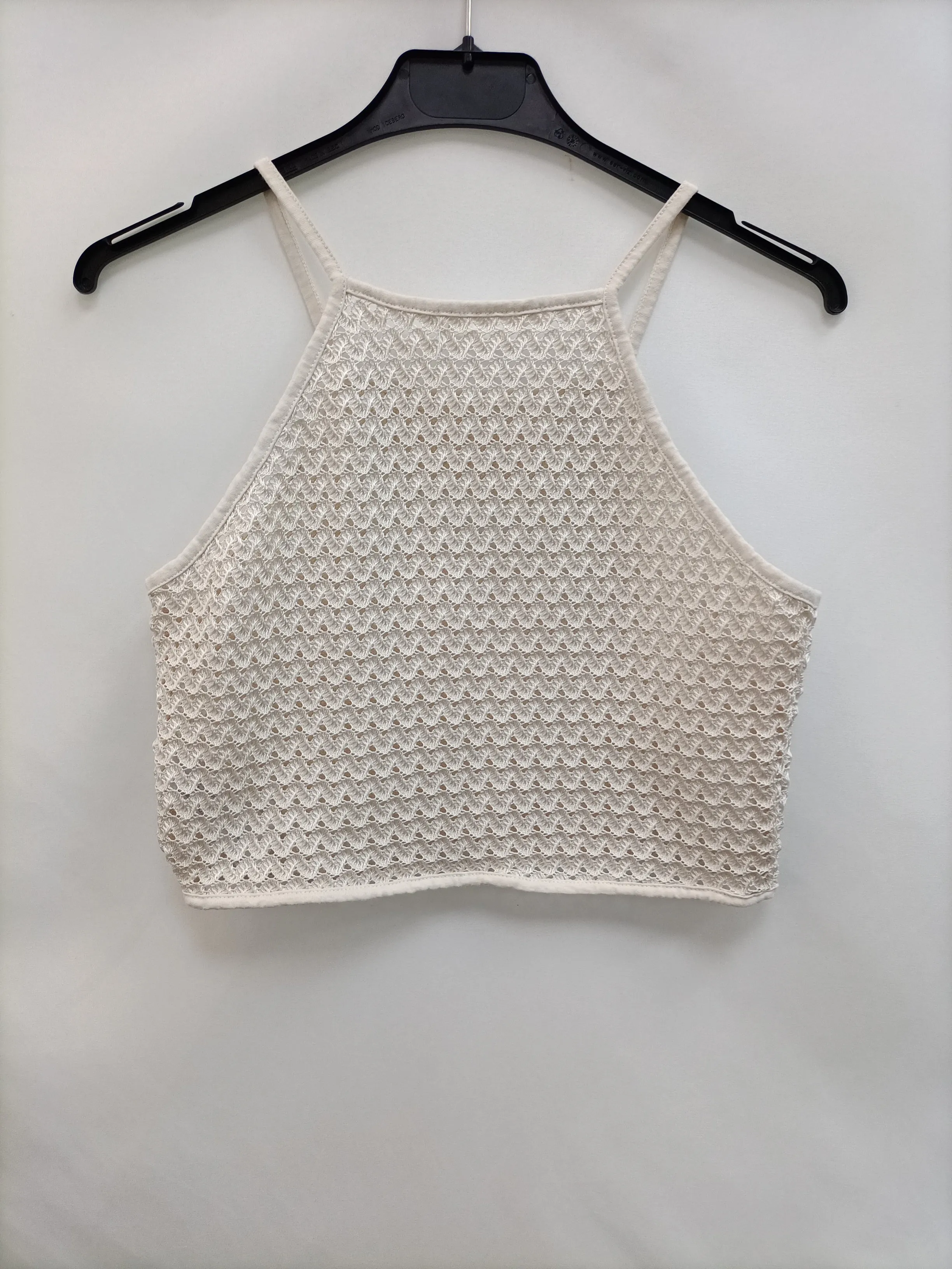 LEFTIES.Croptop blanco roto croché T.m