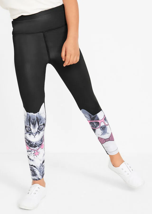 LEGGINGS PARA NIñAS CON ESTAMPADO FOTOGRáFICO NEGROROSA