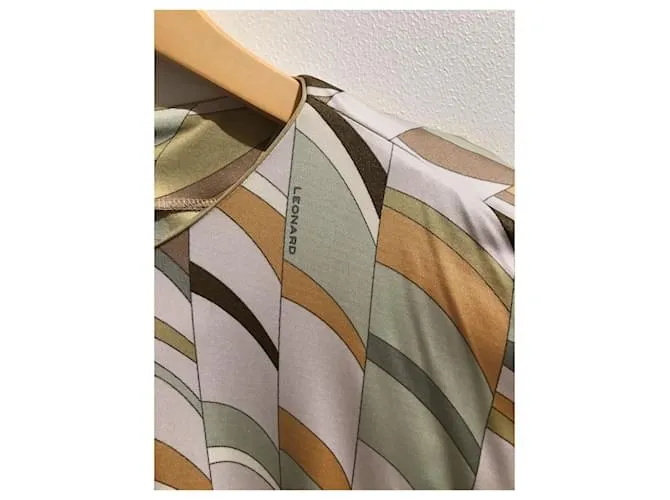 LEONARD Vestidos T.fr 40 Seda Beige 