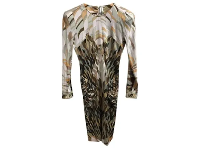 LEONARD Vestidos T.fr 40 Seda Beige 