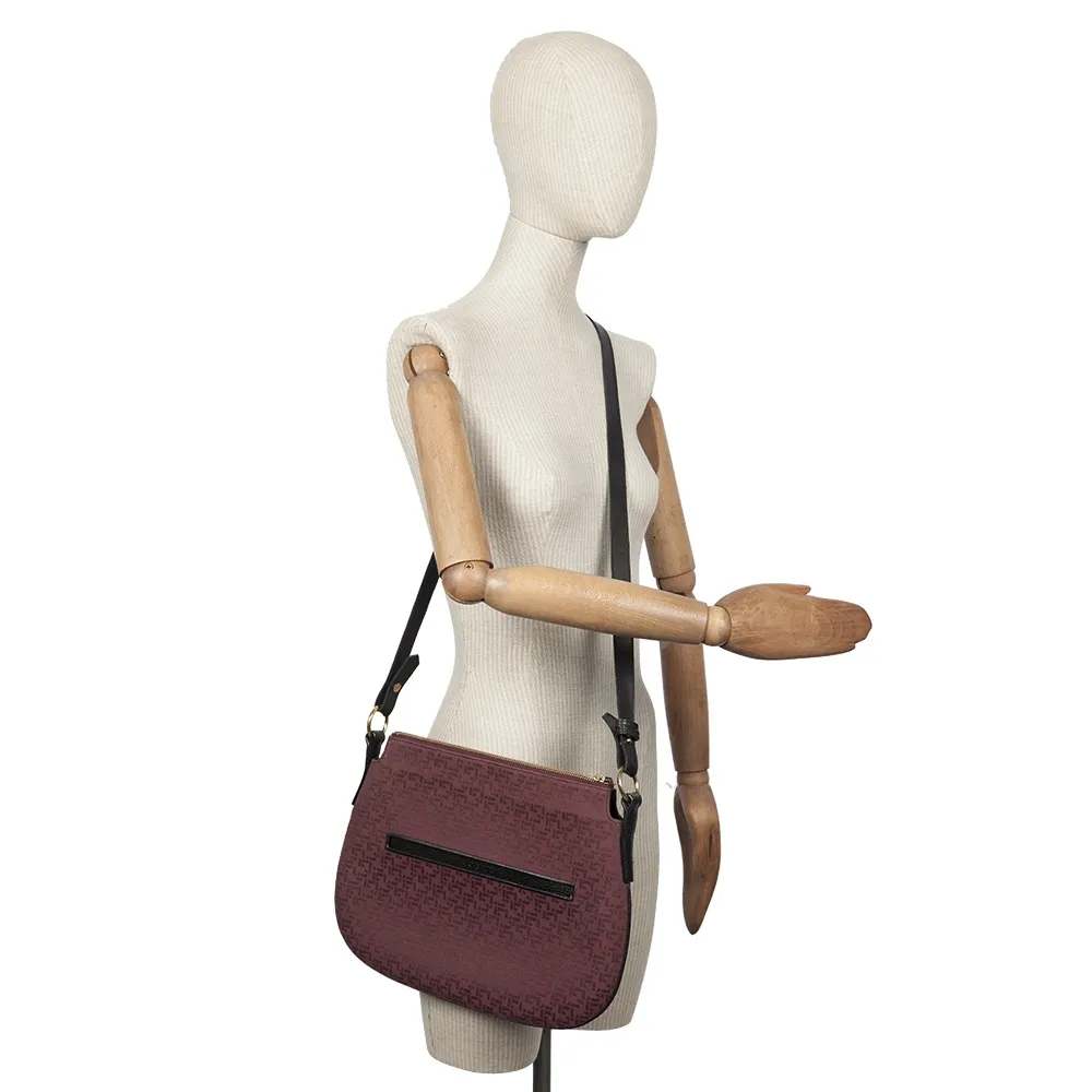 Loewe Bolso Bandolera Lona Burdeos