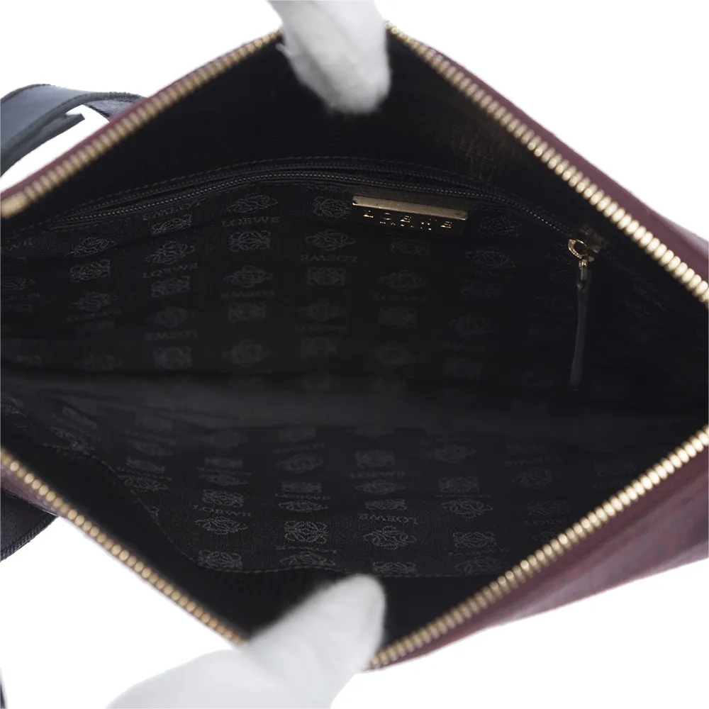 Loewe Bolso Bandolera Lona Burdeos