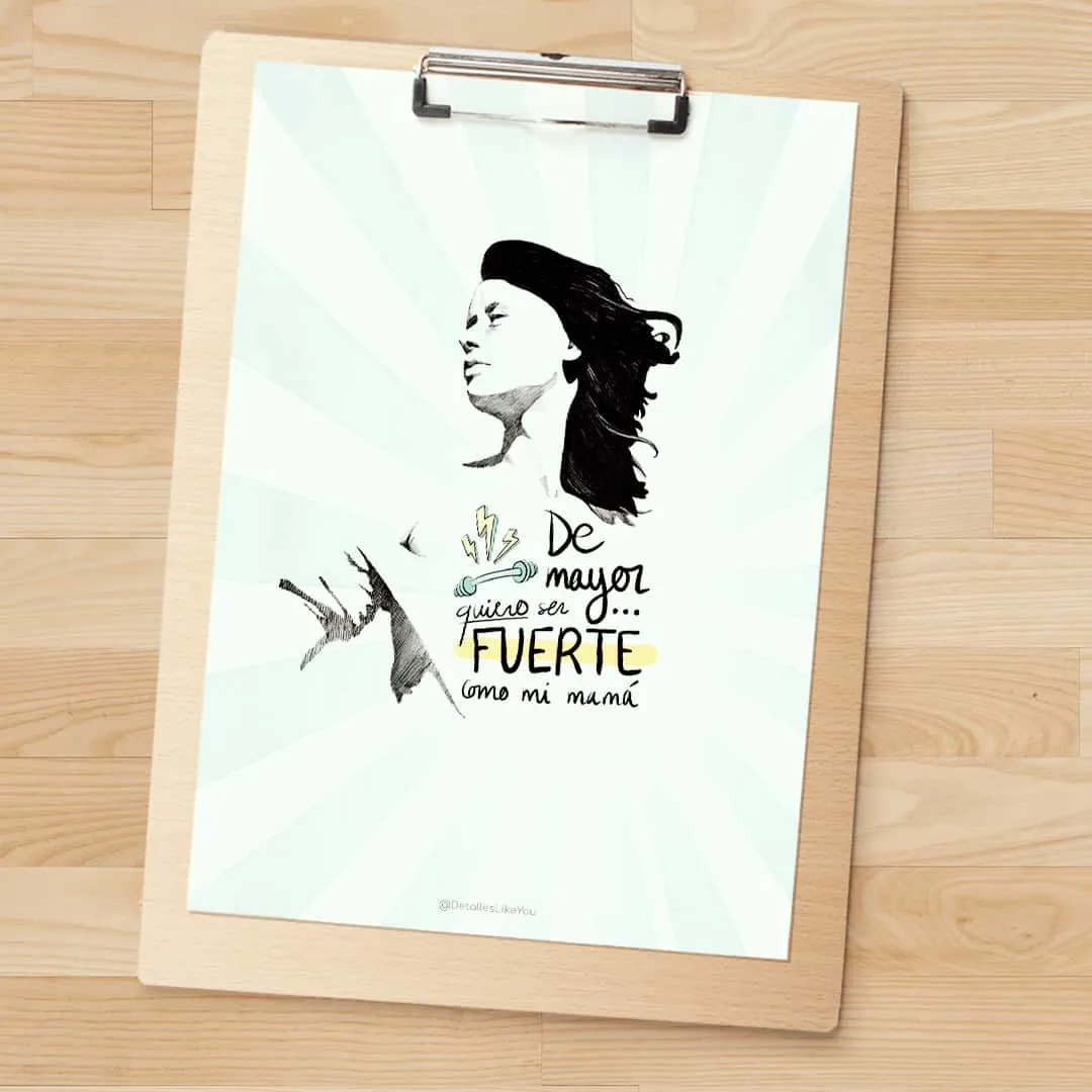 Lámina descargable Fuerte como mamá