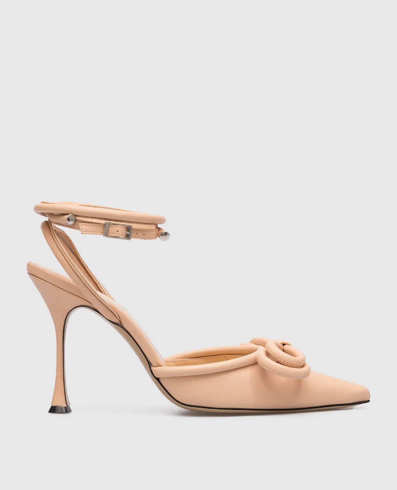 Mach&Mach Double Bow beige leather slingbacks with a bow