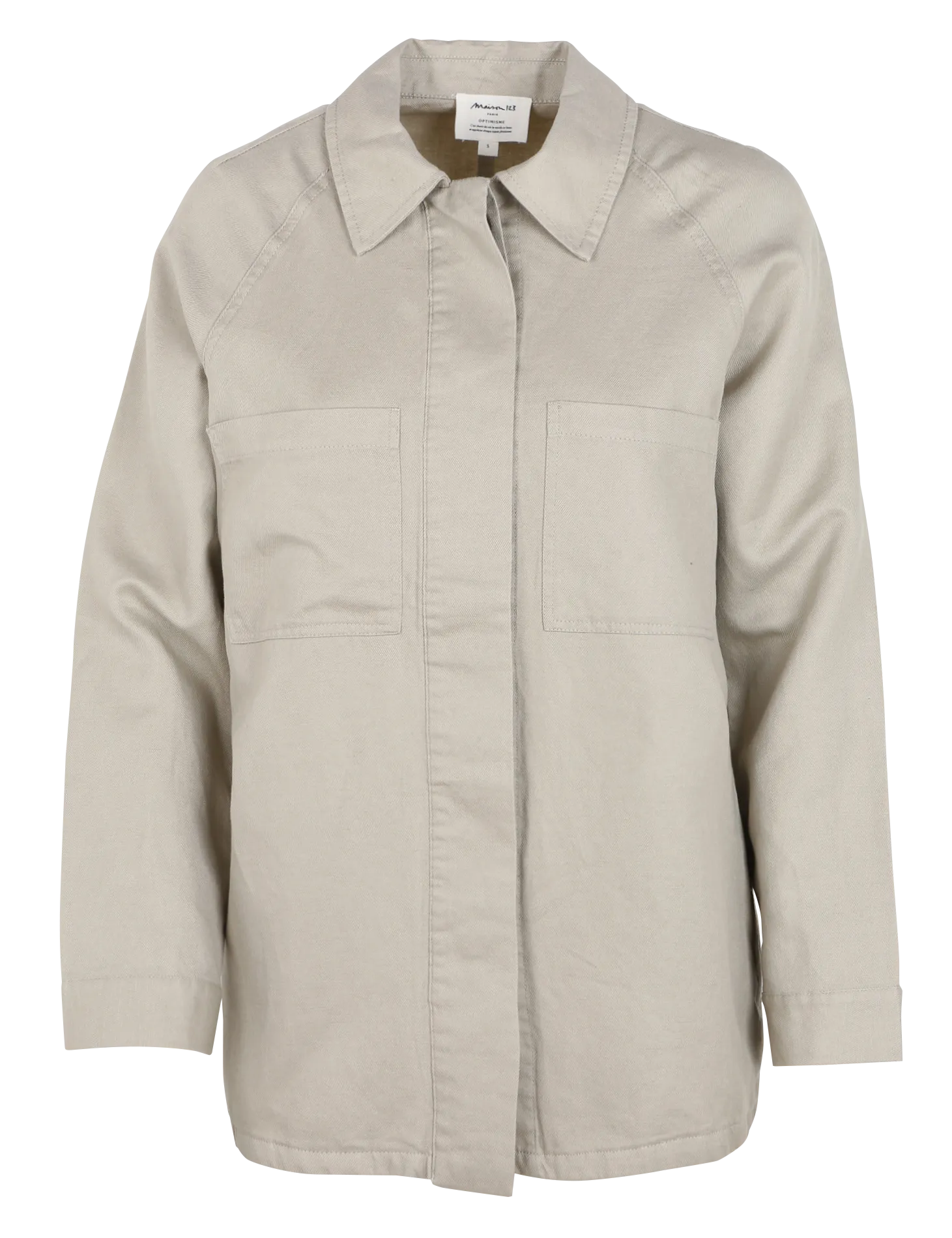 MAISON 123 DANIKA  CAMISA DE ALGODóN Y LINO RECTA EN VERDE