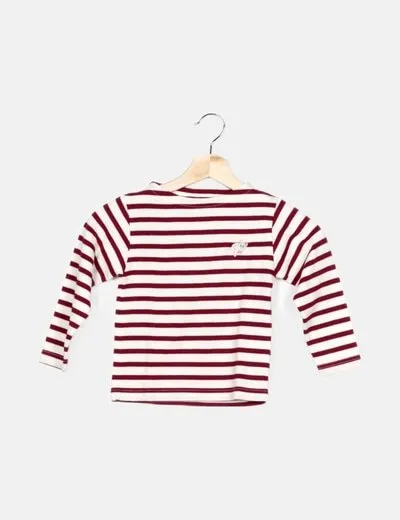 Maison Labiche Jersey blanco rayas rojas