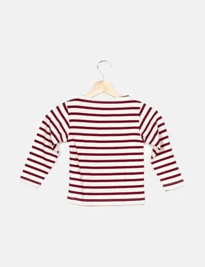 Maison Labiche Jersey blanco rayas rojas