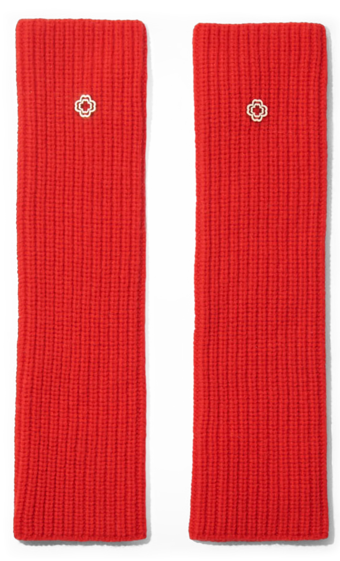 MAJE Mitones acanalados de lana mezclada en rojo
