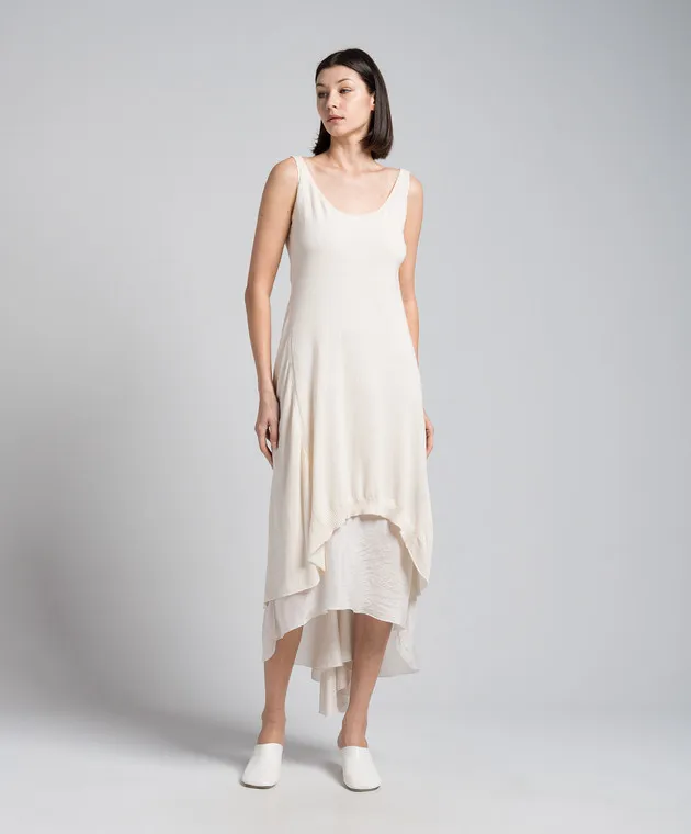 Masnada Beige dress with double construction