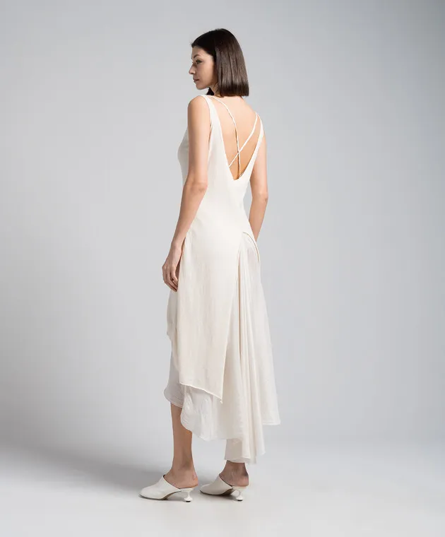 Masnada Beige dress with double construction