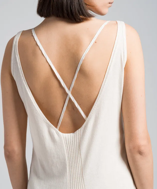 Masnada Beige dress with double construction