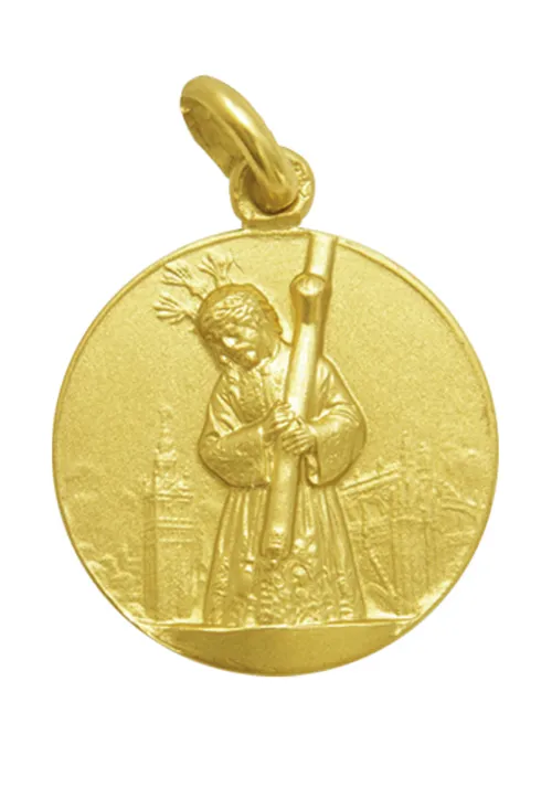 MEDALLA DE ORO DEL CRISTO DEL GRAN PODER 16 MM 268_M112516