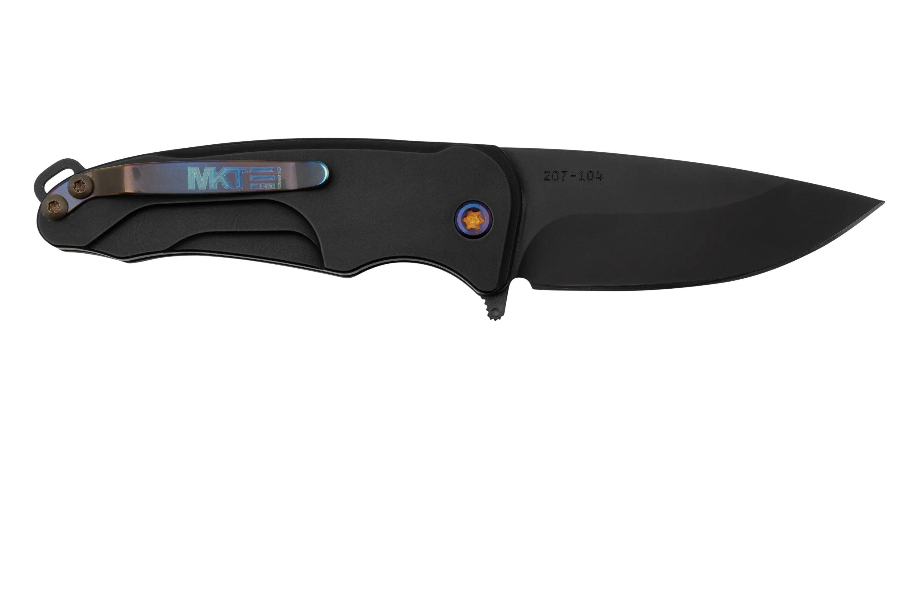 Medford Smooth Criminal, S45VN PVD Blade, Black Handle, Flamed Hardware Clip navaja