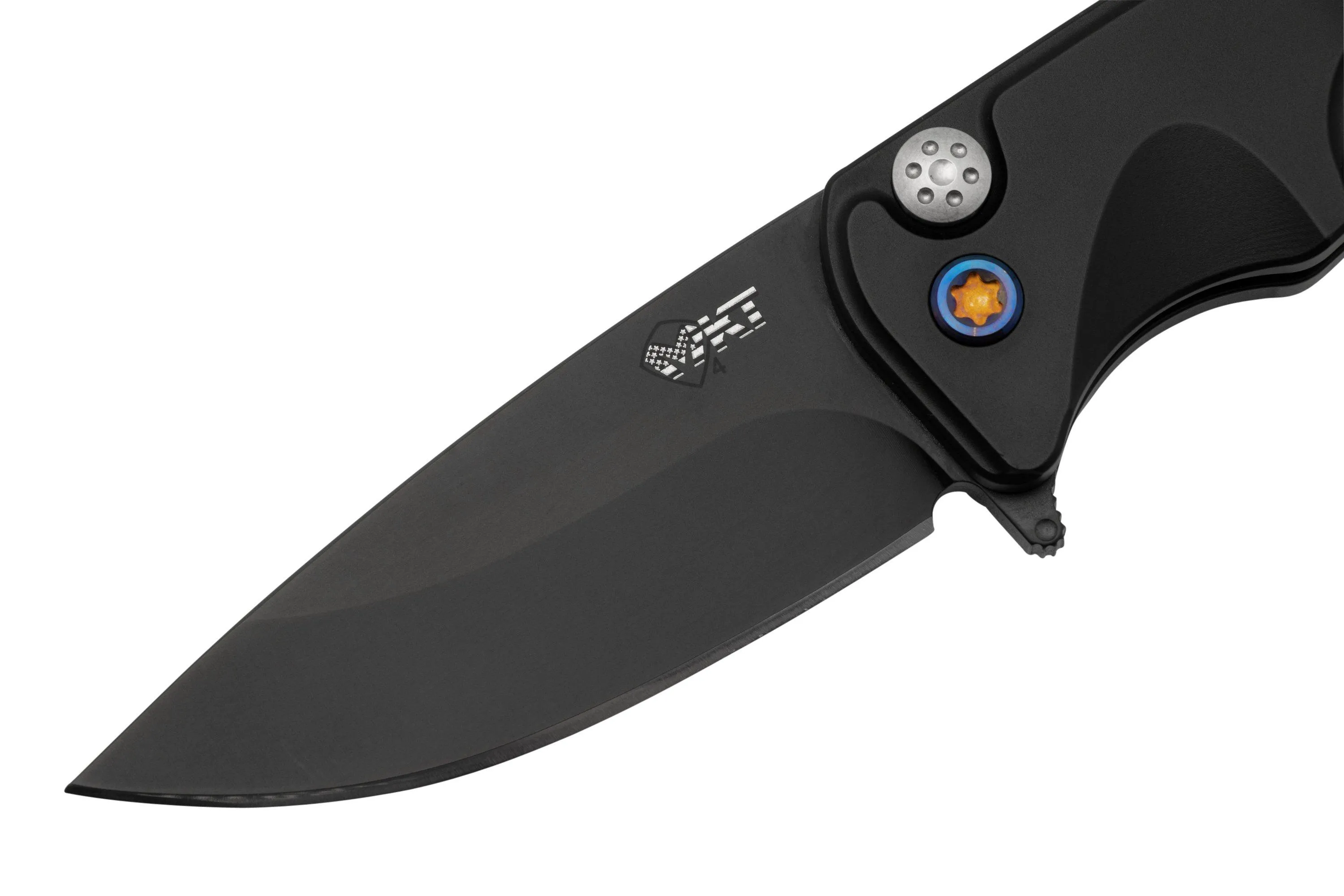 Medford Smooth Criminal, S45VN PVD Blade, Black Handle, Flamed Hardware Clip navaja