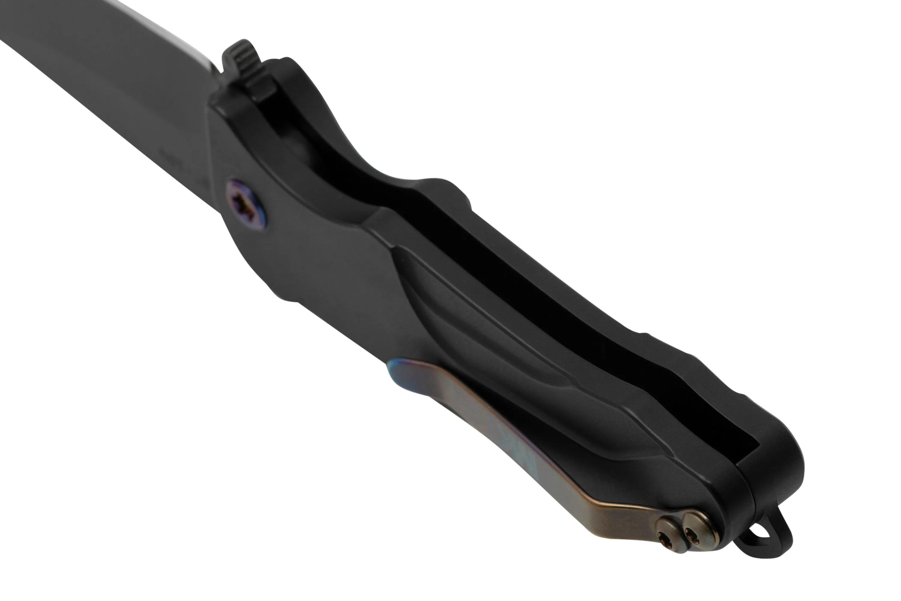 Medford Smooth Criminal, S45VN PVD Blade, Black Handle, Flamed Hardware Clip navaja