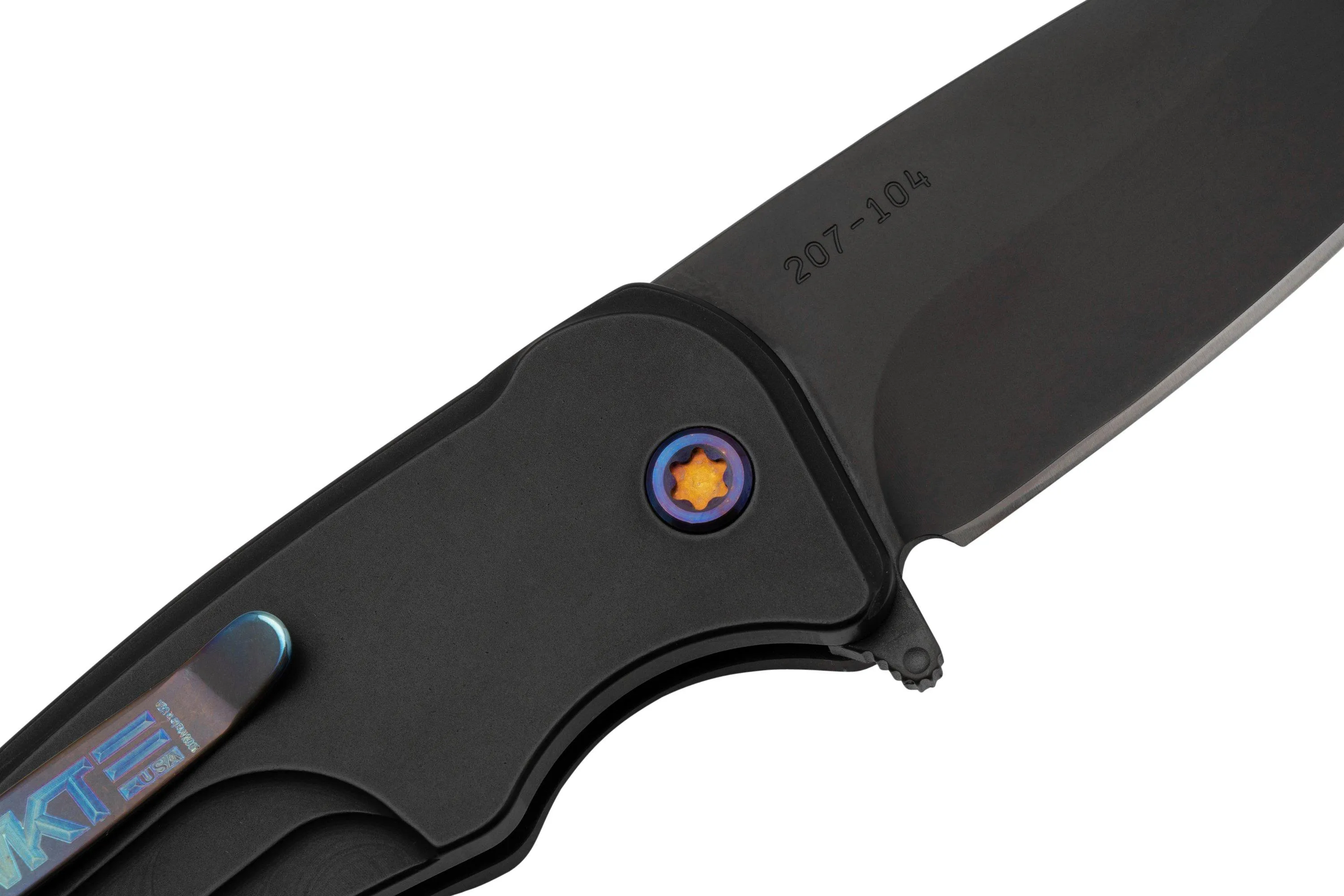 Medford Smooth Criminal, S45VN PVD Blade, Black Handle, Flamed Hardware Clip navaja