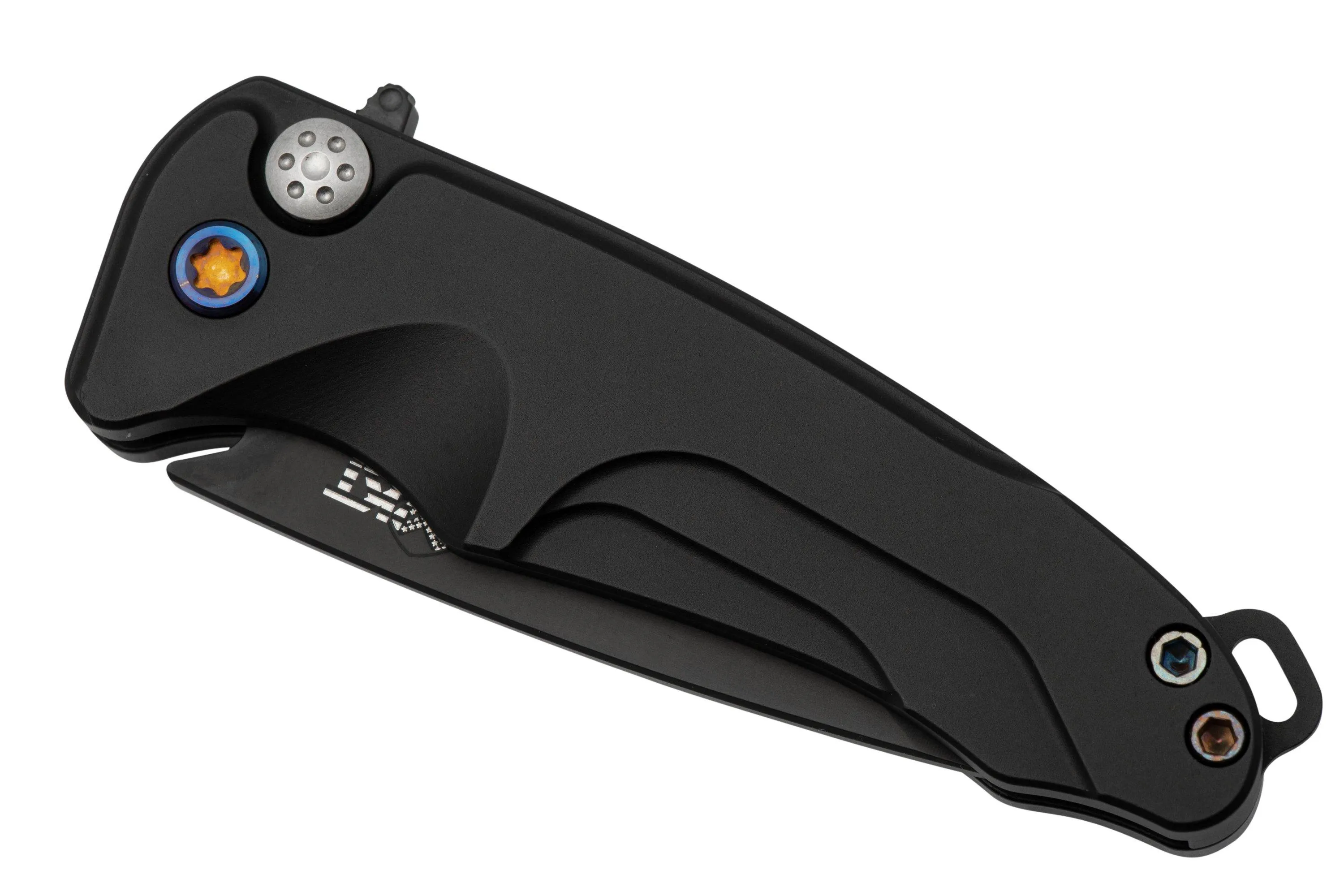 Medford Smooth Criminal, S45VN PVD Blade, Black Handle, Flamed Hardware Clip navaja