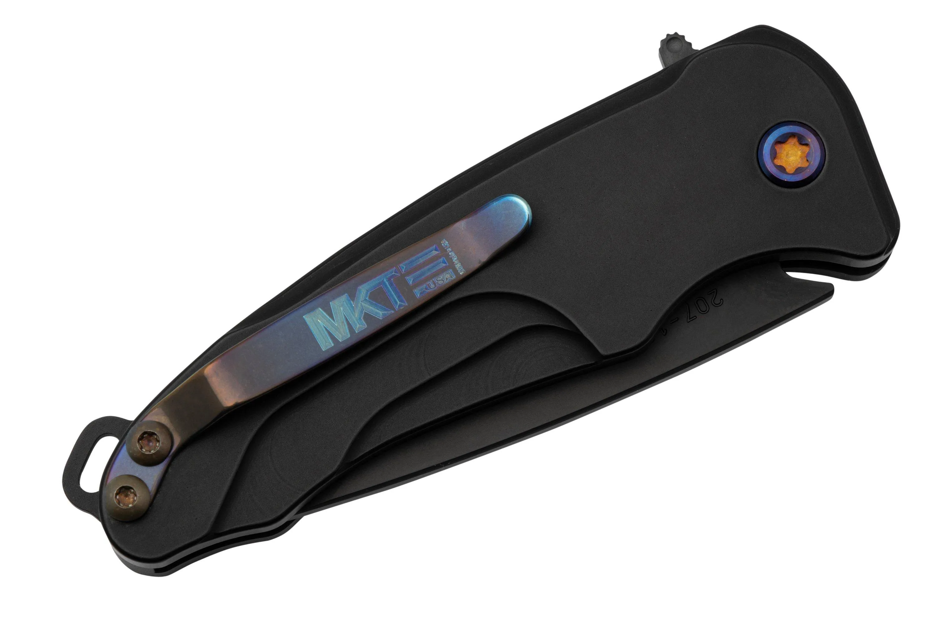 Medford Smooth Criminal, S45VN PVD Blade, Black Handle, Flamed Hardware Clip navaja