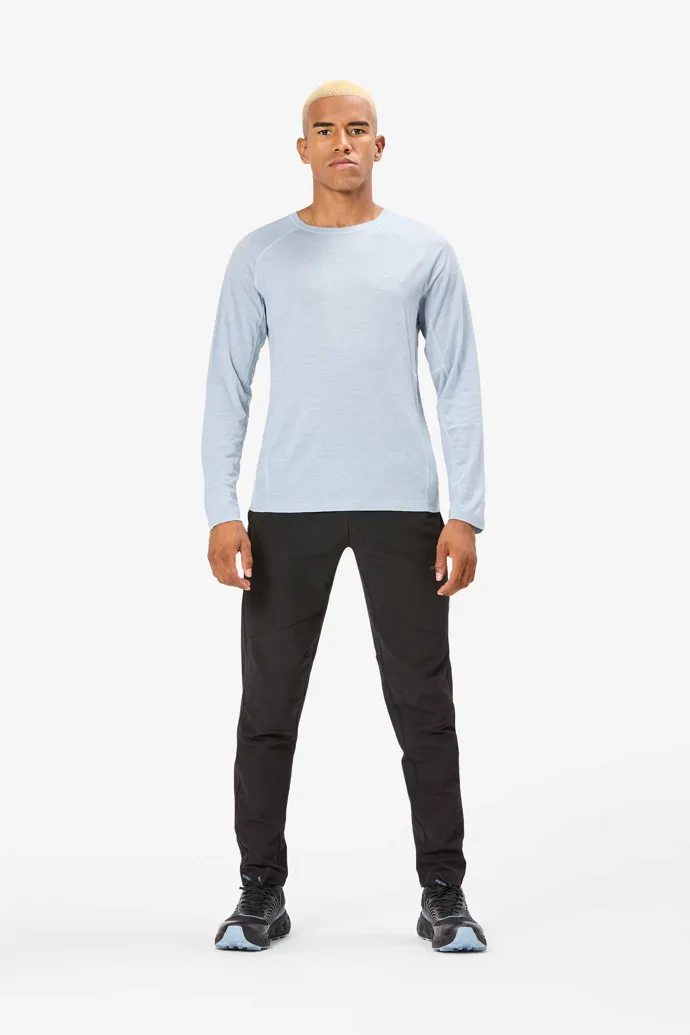 MEN’S MERINO LONG SLEEVE TSHIRT CAMISETA AZUL DE MANGA LARGA Y LANA MERINA PARA HOMBRE